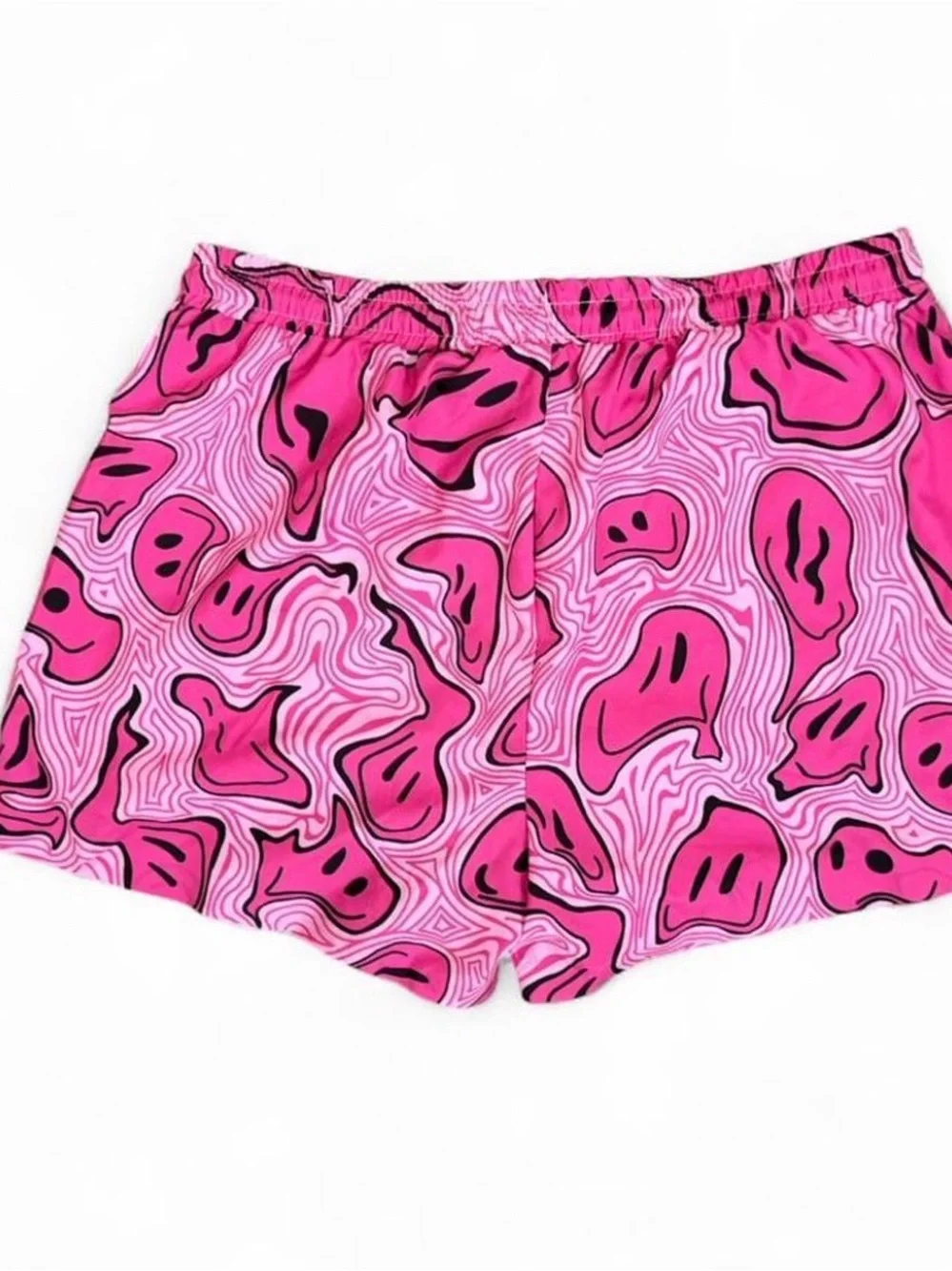 ROMWE  men’s Pink graphic swim trunks size XL